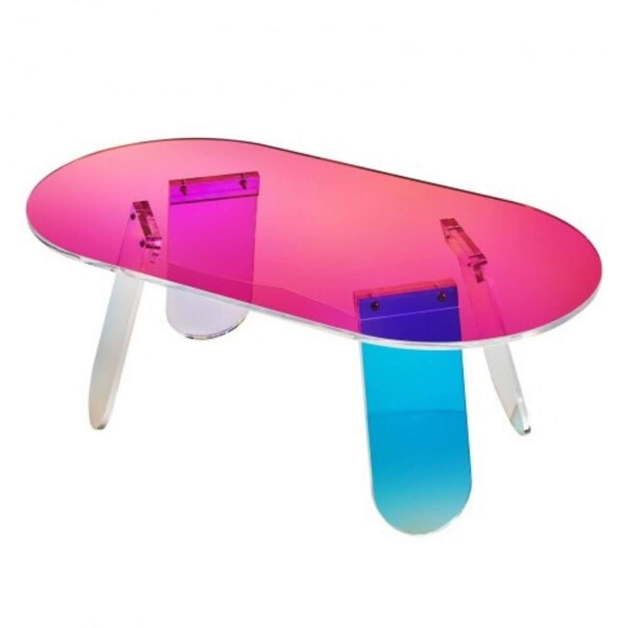 Iridescent Colorful Acrylic Coffee Side End Table Suitable for Any Indoor-Outdoor Space